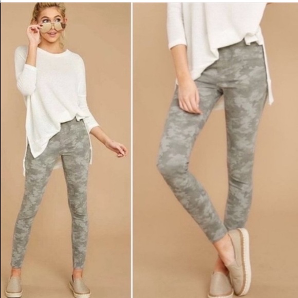 Spanx Grey Camo Ankle Skinny Jeggings Jeans Stretch Size Small - Picture 1 of 15